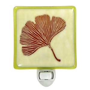 Ginkgo Leaf Night Light, Home Decor, Fused Glass Night Light,  Leaves Home Decor