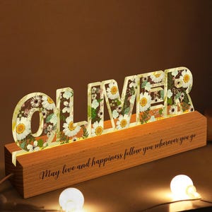 Personalized Name Night Light Gift for Her, Mothers Day Gift, Besties Birthday Gift, Mom Gifts, Custom Floral Night Light Gift for New Baby